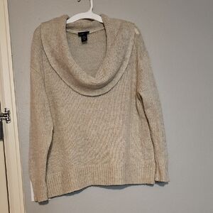 Lane Bryant Beige Cowl Neck Sweater
